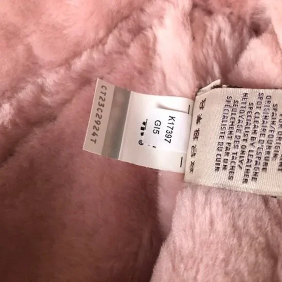 UGG KIDS LEATHER & REAL SHEARLING TRAPPER HAT AND MITTENS SET. SHEEPSKIN - Picture 9 of 16